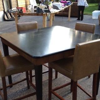 Kitchen/dining Table And Four Chairs Leather Seats. Like New