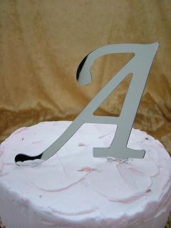   Cake Topper Initial Mirror Acrylic Letter Reflective Decoration