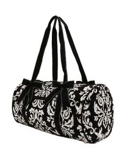 Cotton Quilted Damask Medium Duffle Travel Gym Overnighter Bag for 