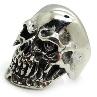   Biker Ghost Terminator Skull 316L Stainless Steel Mens Party Ring