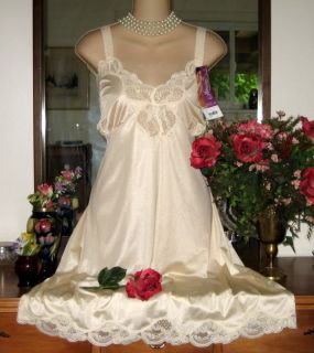   Beige SLIP XL 40 Nightgown Lingerie Chemise Dress Skirt Wedding