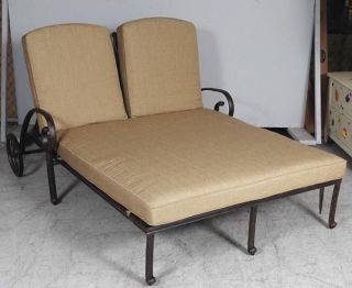TWO PERSON DOUBLE PATIO CHAISE LOUNGE CHAIR w/ CUSHION