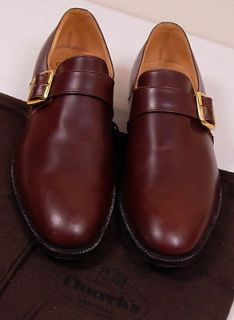   SHOES $850 CHESTNUT BROWN BENCH MADE BUCKLED MONK STRAP 10.5 43.5e NEW