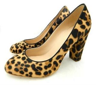 JCREW Etta calf hair Pumps $350 9.5 platform heels hazelnut leopard 