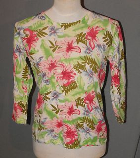 Joseph A. Floral Knit Top Shirt Sz M