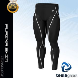   TESLA COMPRESSION RECOVERY MUSCLE TECH BASE LAYER PANTS BLACK / SILVER