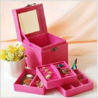 TRAVEL CARRYING Jewelry Display Storage Case Box 9Color