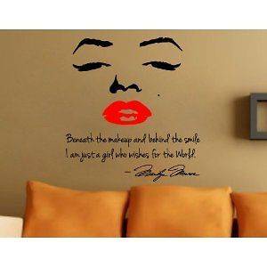   Marilyn Monroe Face Wall Vinyl Decal Quote Sticker Room Decor NEW