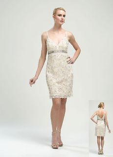   478 Sue WONG Embroidered Cocktail Dress Embellished Empire Waist 6