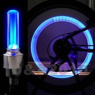   Motor Car Tire Spoke Wheel Alarm LED blue Light Lamp flash Tyre