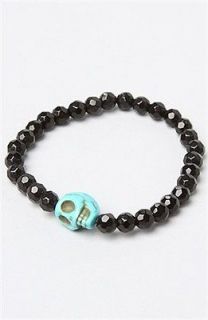 Karmaloop Accessories Boutique The Skull Stretch Bracelet Turquoise