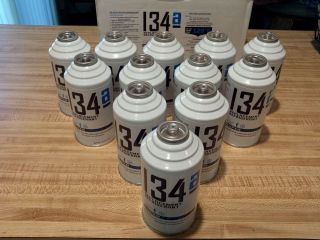 CASE OF 12 SUPER FREEZE 6OZ R134a FREON AIR CONDITIONING EACH CAN 