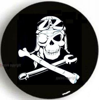 Pirate Mechanic Skull SPARE TIRE COVER 26.5 28.5 R15 NEW MB1018G3 
