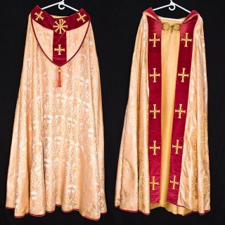   GOLD SILK COPE Catholic Priest Vestments Church Clergy Robe Christmas