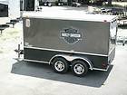 7x12 double motorcycle enclosed trailer w harley davidson decals blk 