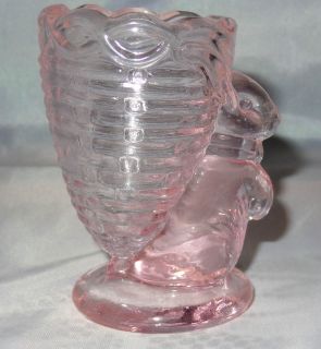Pink Rabbit Glass Toothpick Holder