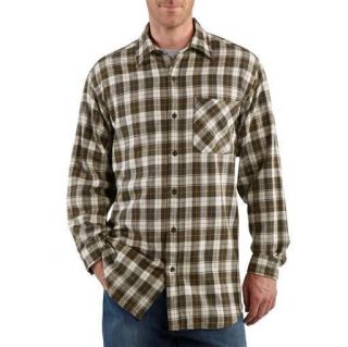 Carhartt S251 Button Front Mid Weight Plaid Flannel Shirt