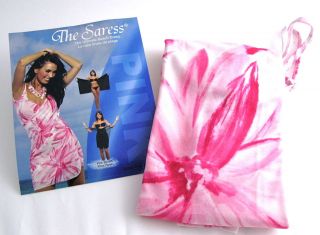 Saress Swimsuit Beach Coverup Pink Bloom Sarong/Sundres​s/Top/Wrap