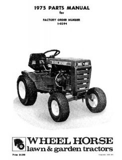 Wheel Horse Tractor Parts Manual C 100 4 speed 1 0394