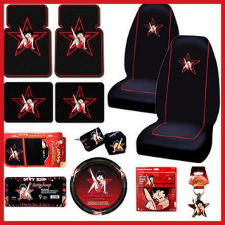 Betty Boop Star Car Seat Covers Accessories Set 12pc w/ Sun Shade
