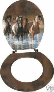 Horse Toilet SeatWestern Art Horses Bath rivers edge