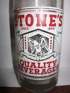 Vintage ACL Old Soda Bottle STONES QUALITY BEVERAGES, CARBONDALE PA.w 