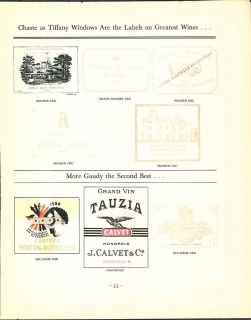 1930 AD Wine Labels 1925 Chateau LaFite Rothschild 1921 Margaux Haut 