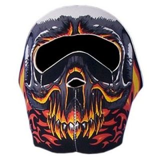 in 1 Reversible Motorcycle Biker Skier Neoprene Face Mask   Flaming 