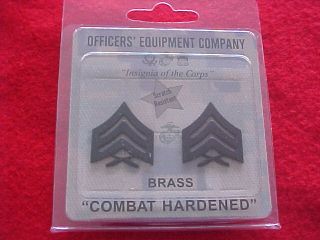 US Marine Corps   Sergeant E 5 Brass collar chevrons by Officers 