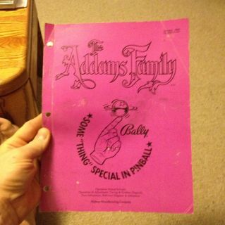 The Addams Family By Williams Pinball Operations/Service/Repair Manual 