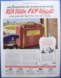 VINTAGE 1941 RCA VICTOR FLY WEIGHT RADIOS AD
