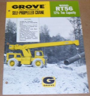 Grove 1971 RT56 12 1/2 Ton Wheeled Crane Brochure