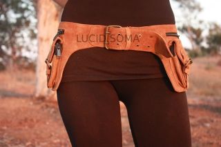 Hip Handmade Suede Waist Pack Bag Party Style Belt Utility Pouch psy 