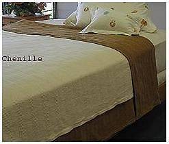  Chenille Blanket Bedspread Natural Chemical Free Full Queen King