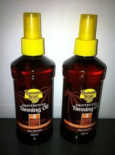 bottles 8oz BANANA BOAT~PROTECTIV​E TANNING OIL ~SPF 8~ Tanning 