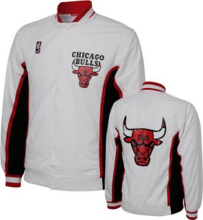 Chicago Bulls White Mitchell & Ness Authentic Warm Up Jacket