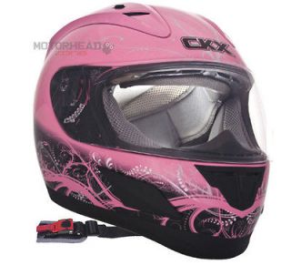 Motorcycle Helmet Full Face Youth Single Lens CKX RR601 Flow Pink 