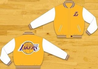   Size Los Angeles Lakers Wool Leather NBA Basketball Jacket Coat NEW