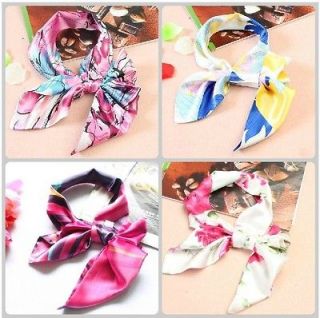 Women Magic scarf Silk Scarf Flower Versatile Neckchief Wrap for 
