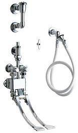 Chicago Faucets 910 GCP Chrome Wall Mounted Pedal Valve Concealed Bed 