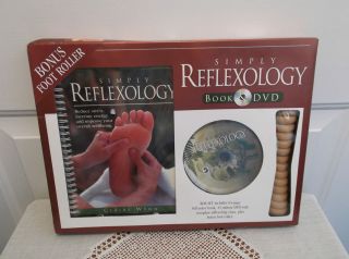 SIMPLY REFLEXOLOGY FOOT MASSAGE BOOK / DVD / ROLLER KIT NIB GREAT 