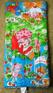 Vintage Strawberry Shortcake Childs Sleeping Bag Polyester Fill