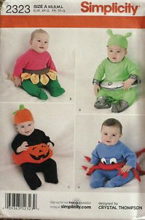 Simplicity Babies Infants Flower Alien Crab Pumpkin Costume Pattern 