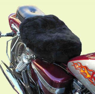 Patchwork Sheepskin Motorcycle Seat Cover. Solo Seat.