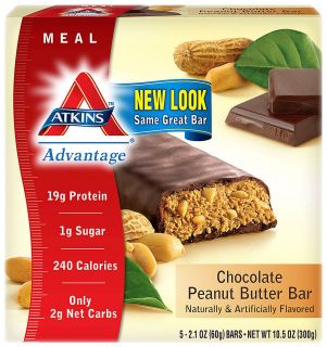 120 ATKINS DIET CHOCOLATE PEANUT BUTTER POWER BAR ENERGY PROTEIN LOW 