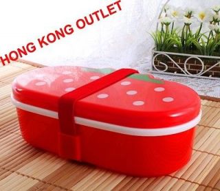 Strawberry Bento Lunch Box Case + Chopsticks Set Red Color M31a
