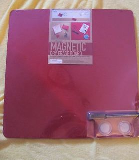 Red MAGNETIC DRY ERASE BOARD 12 x 12 ++ 2 Magnets & Marker NEW