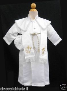 Baby Boy Christening Baptism Formal LONG Vest Outfit Suit gown size0 