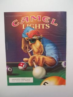 Camel Lights Cigarettes Joe Camel Playing Pool 1992 Print Ad