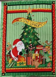   Cotton Sewing Fabric Panel New  Here comes Santa 75cm Christmas